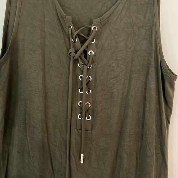 White House Black Market Soft Lace Up Tank - Picture 3 of 7